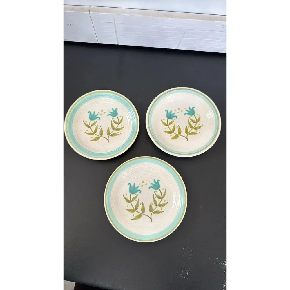 Set of  3 Franciscan Tulip Time Side Bread Plates 6.75
